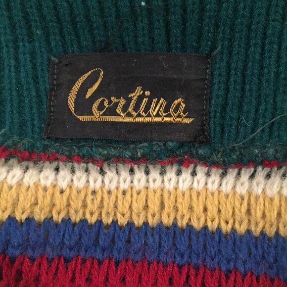 Vintage rainbow chunky knit turtleneck pullover warm sweater. 80s 90s vintage. - Picture 5 of 8